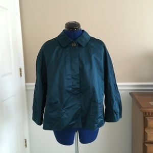 jjill womens m turquoise jacket party formal shiny